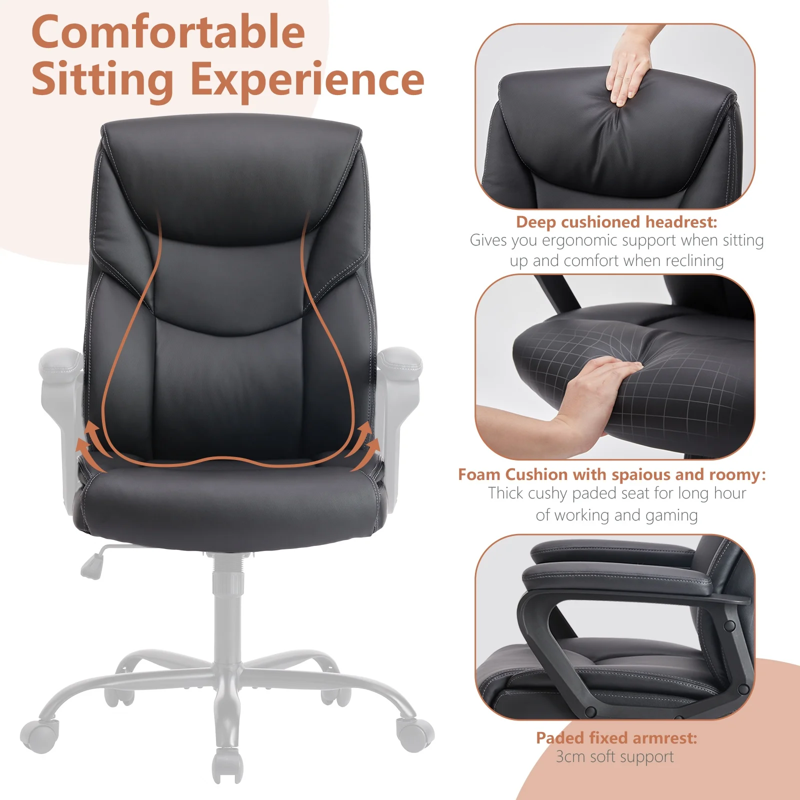 Sweetcrispy Office Chair | 40.0 | Upgrade Comfort & Support