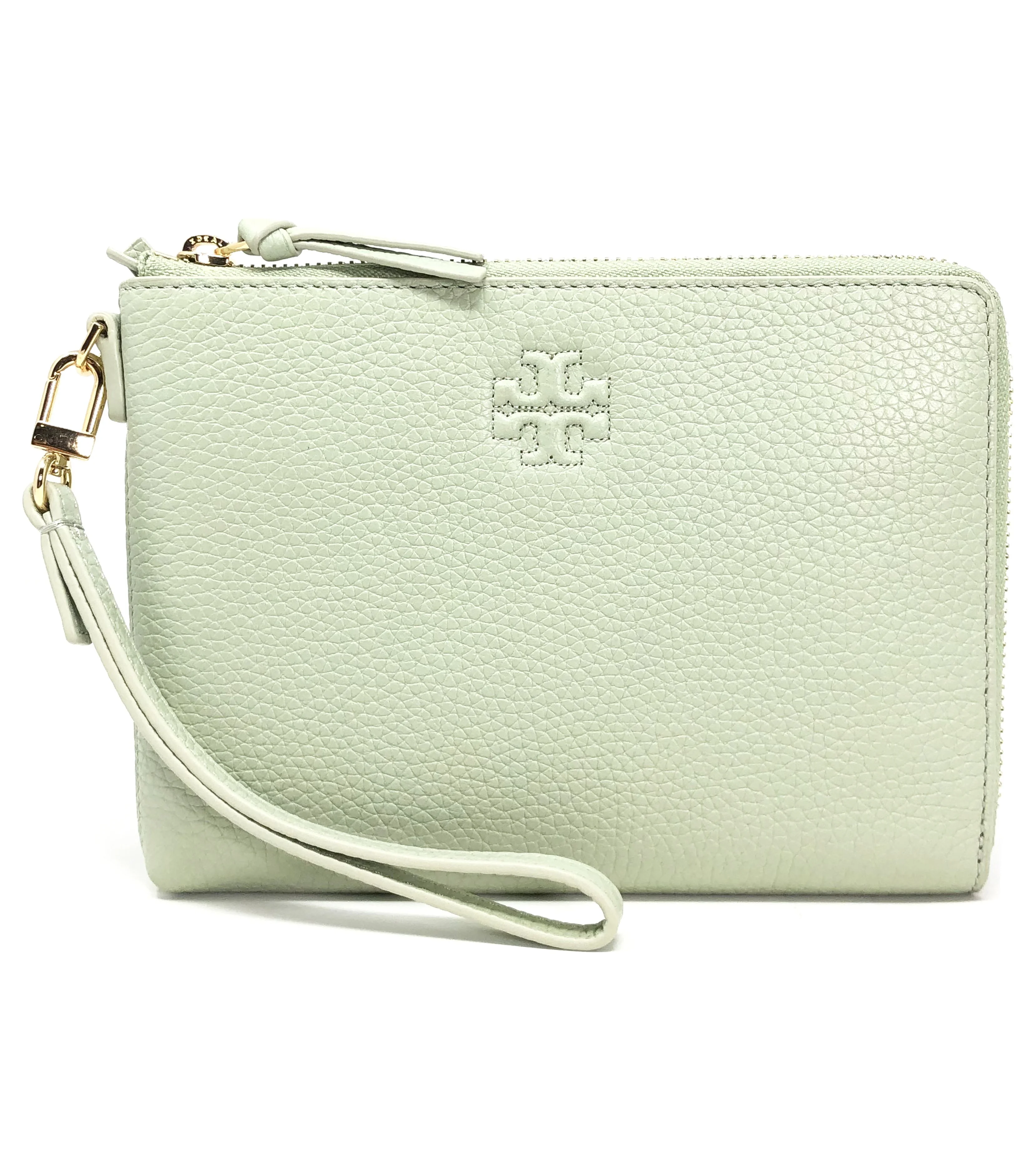 Tory Burch Women's Thea Large Zip Pouch Wristlet (Garden Sage)