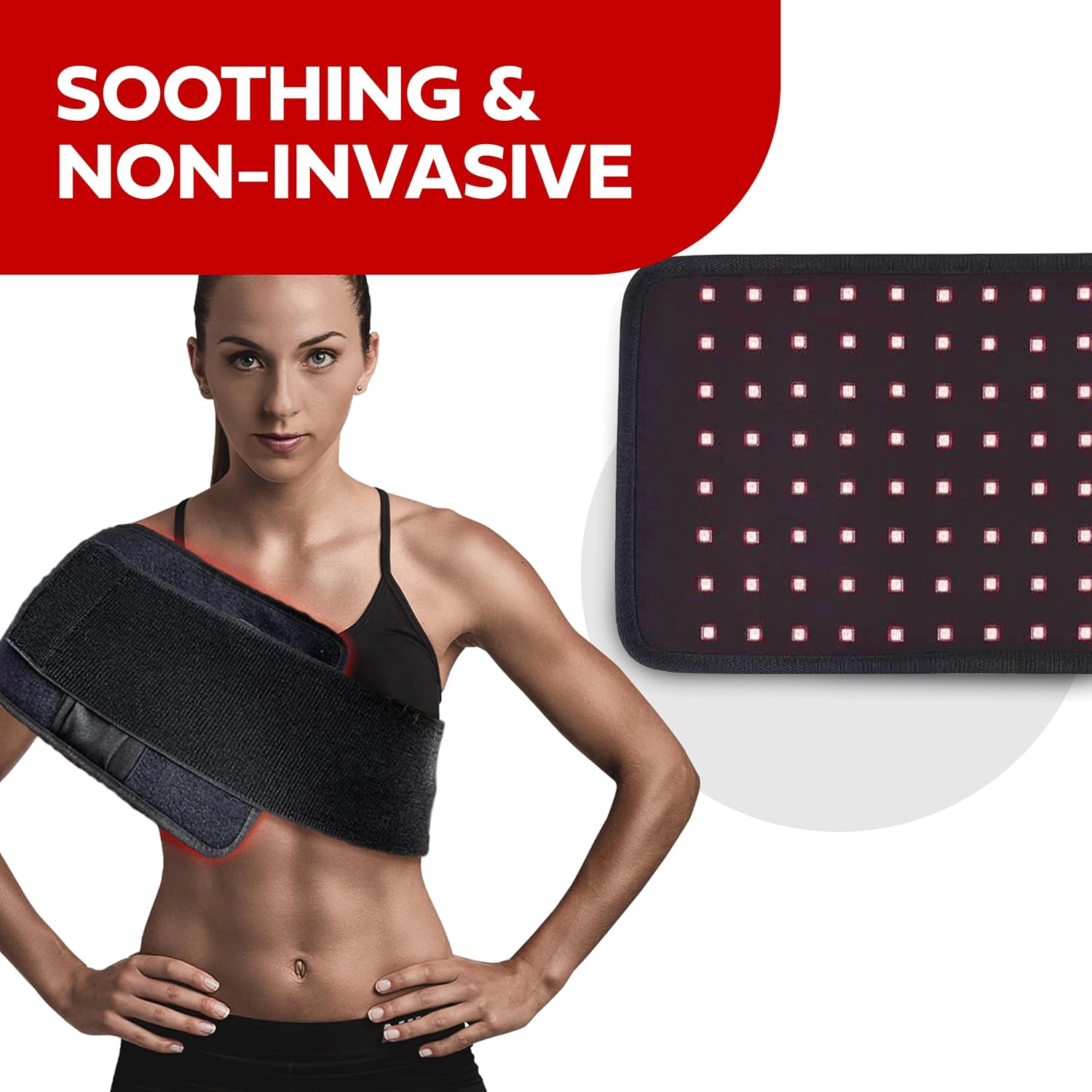 Red Light Therapy Body Wrap - RedTonic LED Infrared Light Device Belt for Pain Relief & Recovery w/ 2 Wavelengths