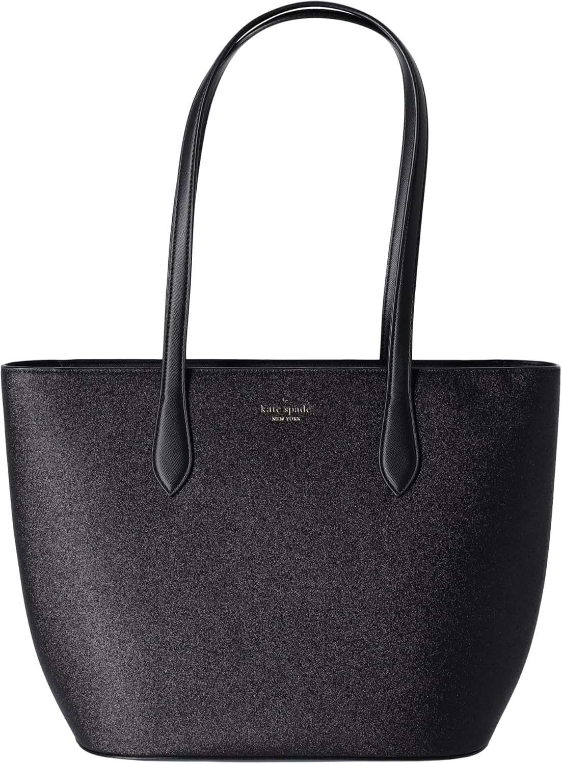Kate Spade Glimmer Large Top Zip Tote Shoulder Bag Glitter Holiday (Black)