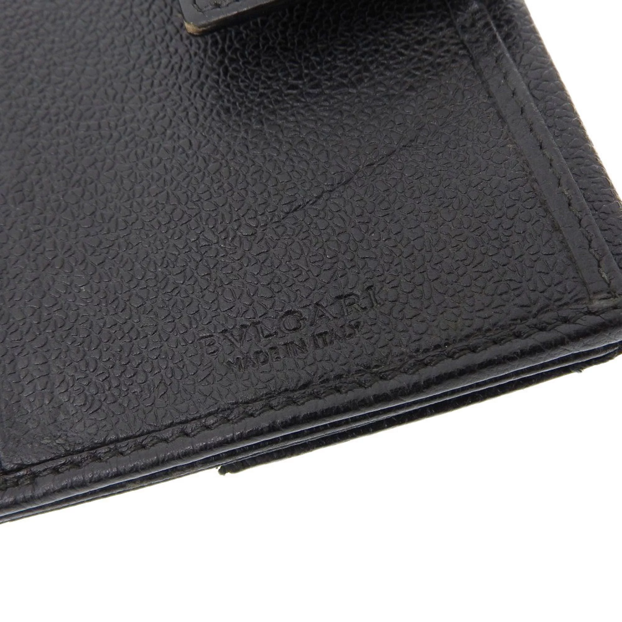 Pre-Owned Bvlgari BVLGARI Logo Millet Ligue Double Hook Long Wallet Leather Black 25556 (Good)