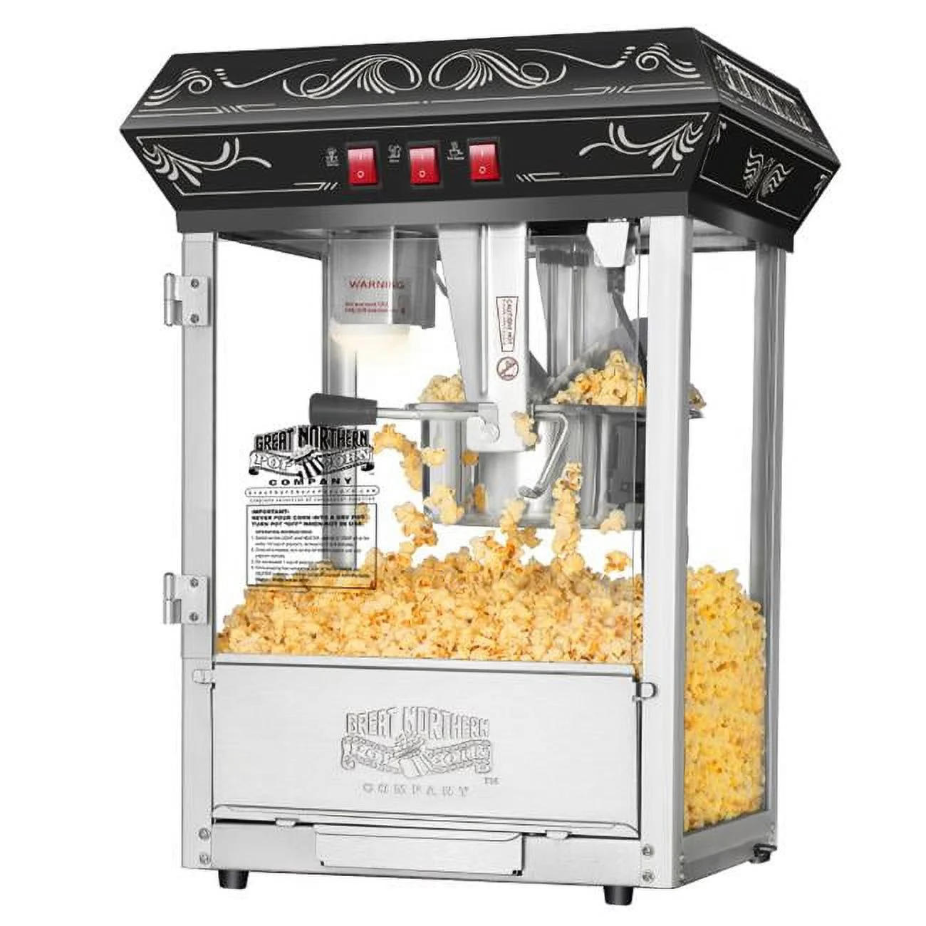 Great Northern Popcorn 83-DT5585 5800 Black Good Time Popcorn Popper Machine, 8 oz