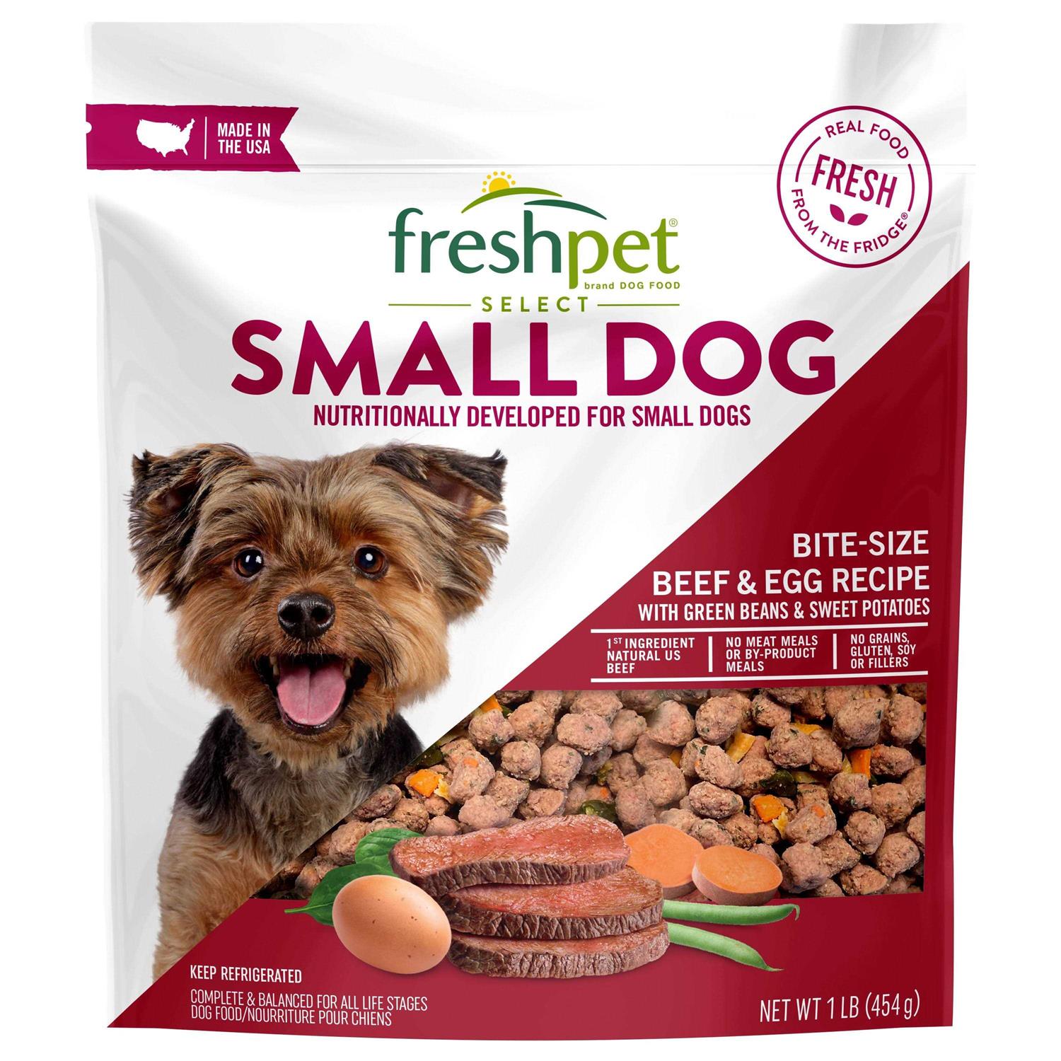 Freshpet Beef & Egg Bite-Size Small Fresh Dog Food Pouch with Green Beans & Sweet Potatoes - Pet Supplies online store