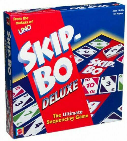 Skip Bo Deluxe Card Game Sequencing 2001 Complete - Silver