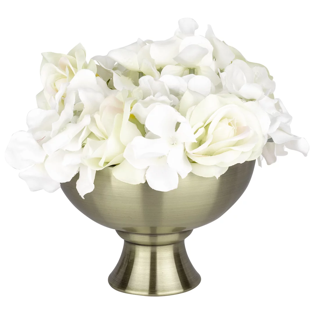 Koyal Wholesale Antique Brass Metal Compote Bowl, Elegant Wedding Decorative Bowl for Table Centerpiece, Set of 10