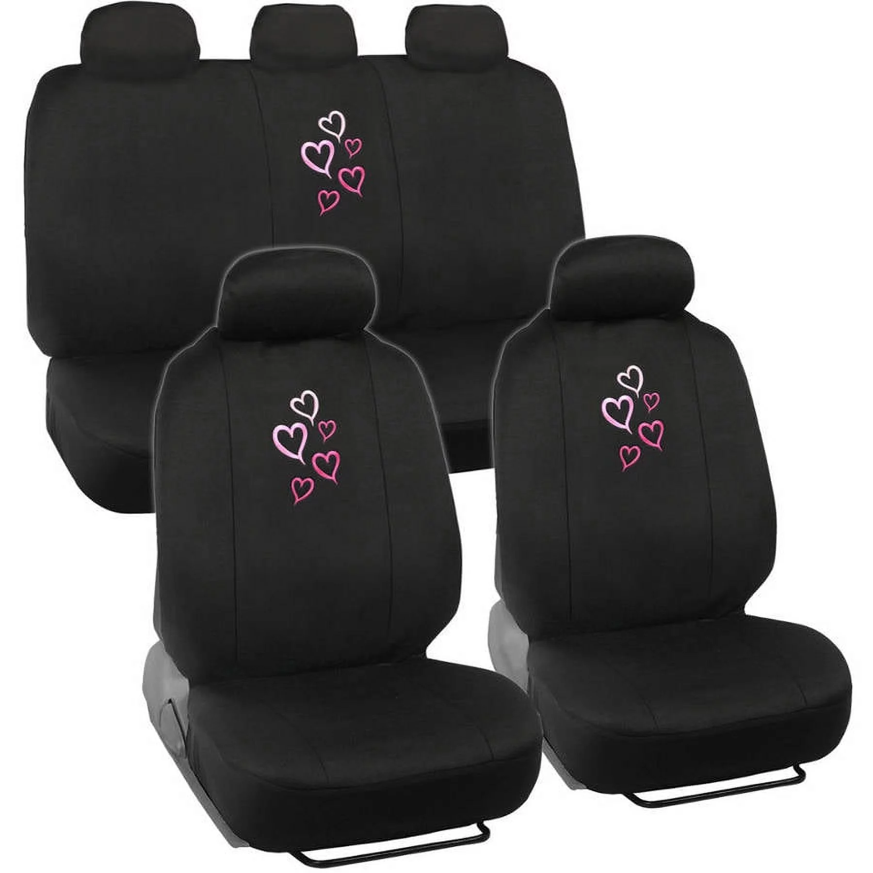 BDK Pink Love Story Design Seat Covers for Car, SUV and Van, 9pc