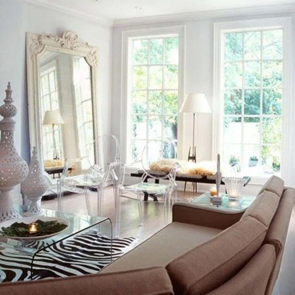 KHBIULIFE Set of Two (2) Clear - Louis Style Ghost Armchair Dining Room Chair - Lounge Arm Arms Armed Chairs Armchairs Accent Seat Higher Fine Modern Mid Century Designer