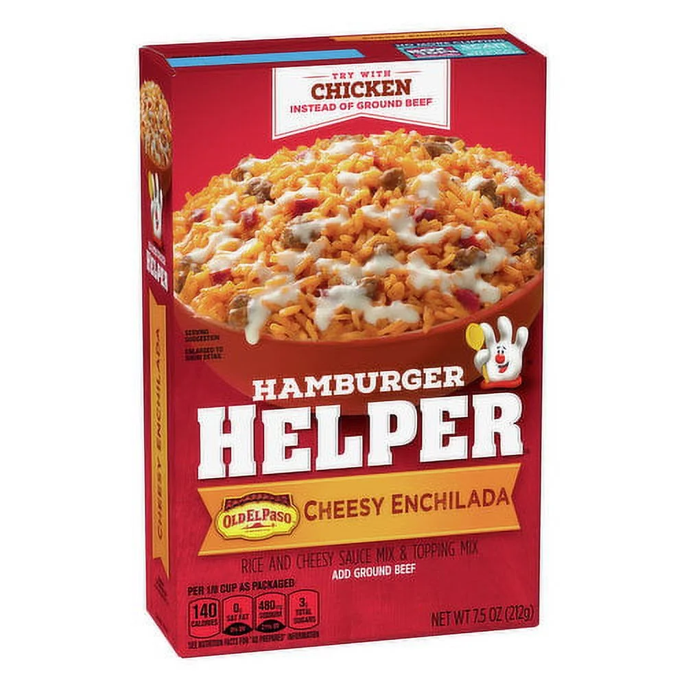 Hamburger Helper Pasta & Sauce Mix, Cheesy Enchilada, 7.5 oz Box, Quantity of 4