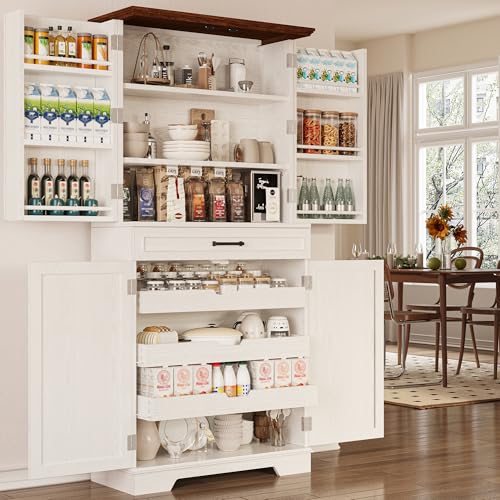 IRONCK Farmhouse Kitchen Pantry Cabinet, 72