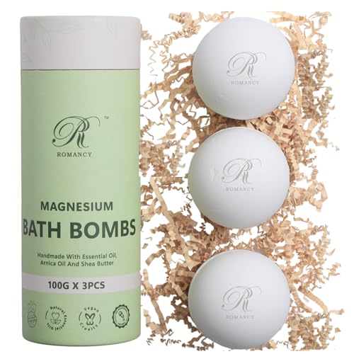 Magnesium Bath Bombs Gift Set with Essential Oils XL Aromatherapy Shower Bombs for Relaxation, Muscle Recovery & Stress Relief – Epsom Salt, Lavender & Arnica Luxury Christmas Spa Gift for Women & Men