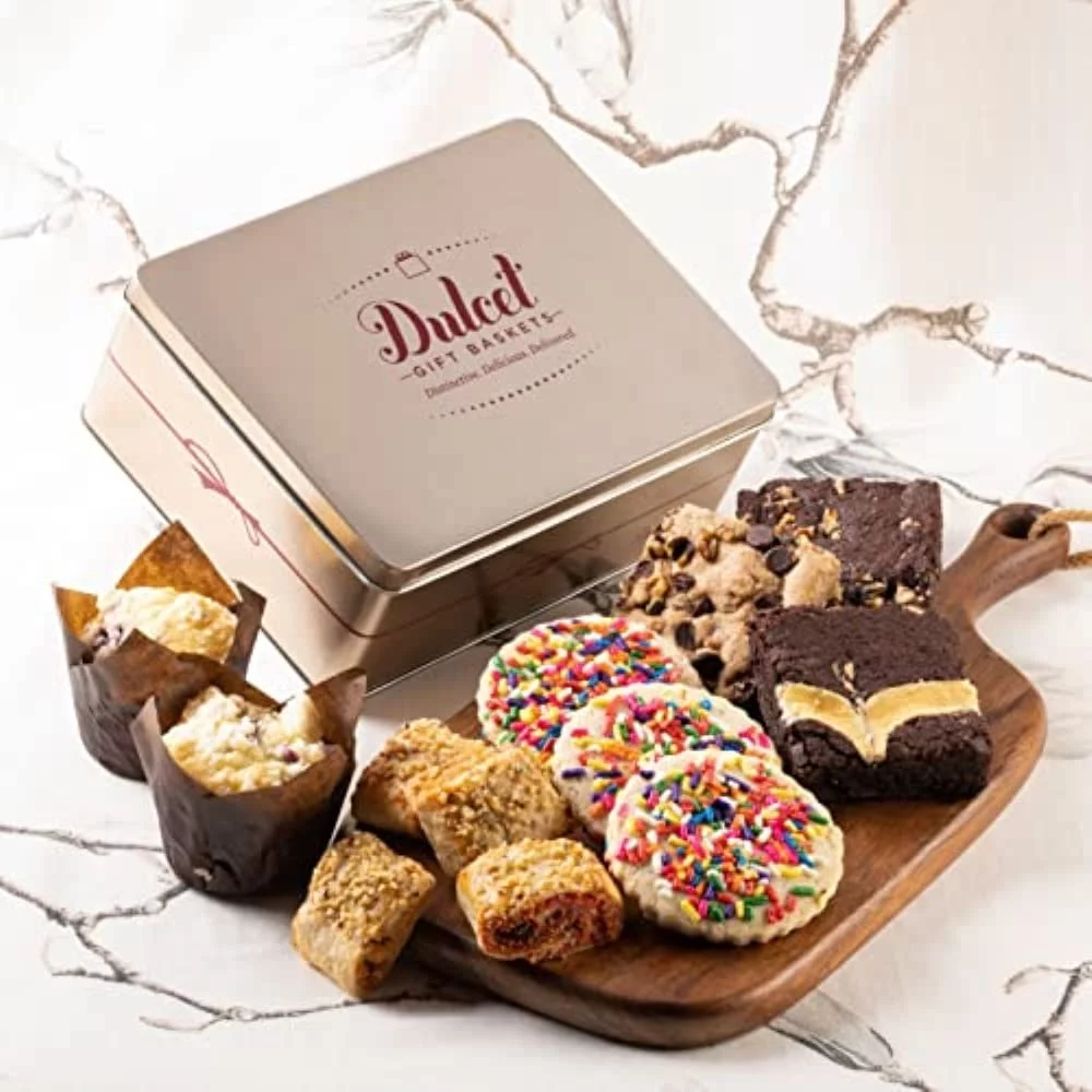 Baked Classic Treats Of You Bakery okie And Brownie Gourmet Gift Tin For Men And Women Mom Dad -Friends Family Son-Daughter Sister- Or -Worker.