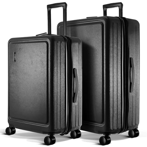 22 Inch Carry On Luggage 22x14x9 Airline Approved, Carry On Suitcase with Wheels, Hard-shell Carry-on Luggage, Durable Luggage Carry-On, Black Small Suitcase with Cosmetic Case