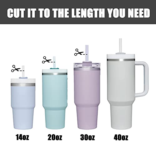 Greant 8 PCS Stainless Steel Straw compatible with Stanley Adventure Quencher Tumbler 40 oz, Straw with Straw Cover, Metal Straws with Straw Tip compatible with Stanley (Stainless Steel, 12 inch)