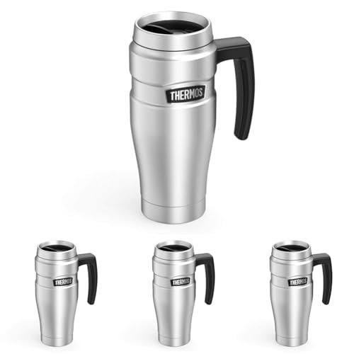 THERMOS Stainless King Vacuum-Insulated Travel Mug, 16 Ounce, Matte Stainless Steel