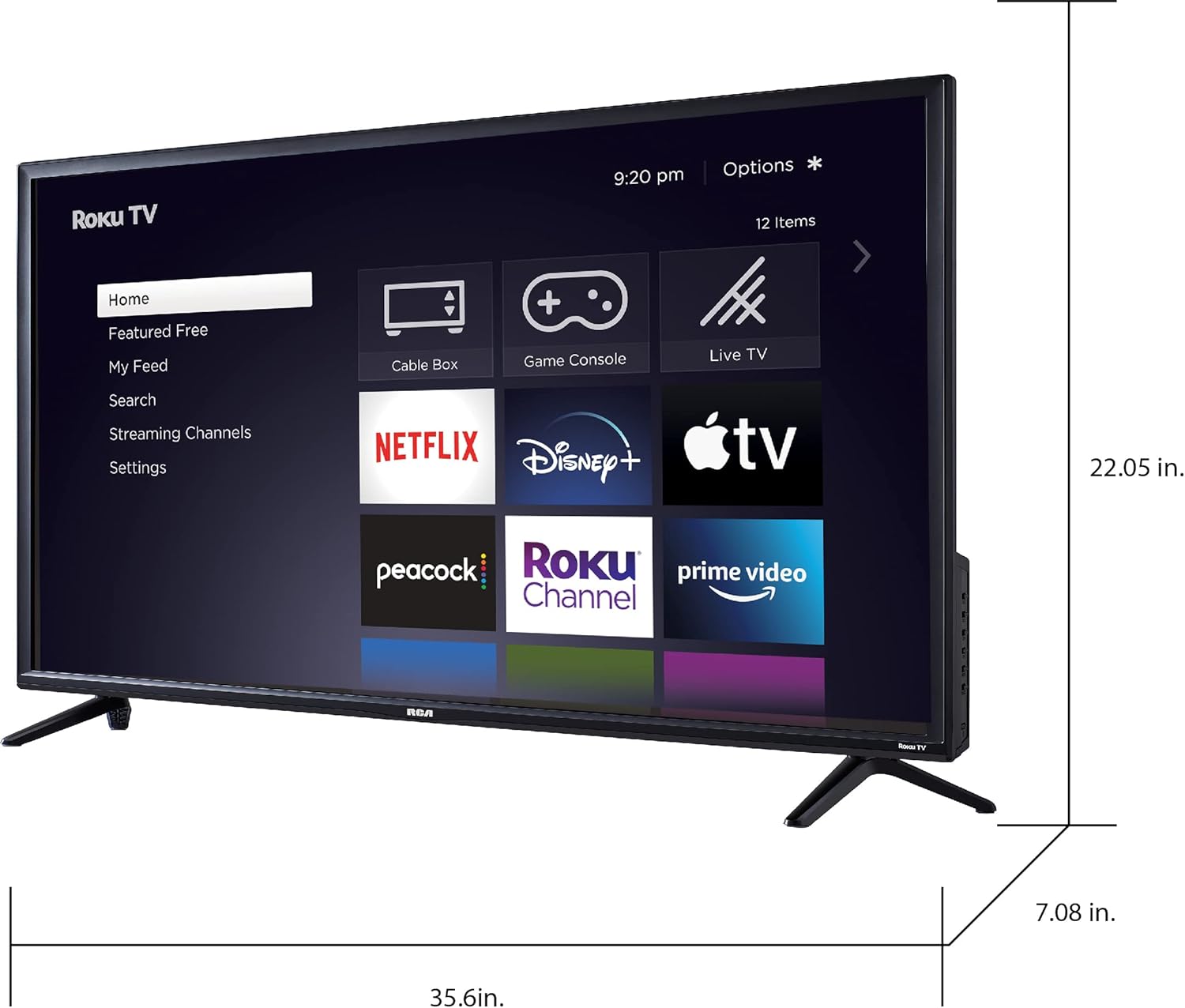 RCA 32-inch Flat Screen 720p Roku Smart LED TV - RTR3261, 2021 Model