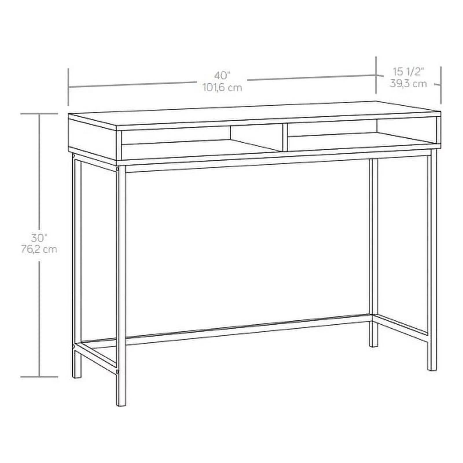 Pemberly Row Engineered Wood/Metal Writing Desk in Sindoori Mango/Natural