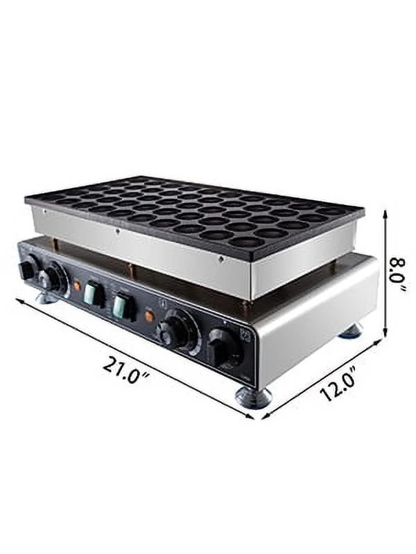 VEVOR 110V Mini Dutch Pancake Baker 50 Pieces 1700W Commercial Electric Nonstick Waffle Maker Machine 1.8 Inch for Home And Restaurants
