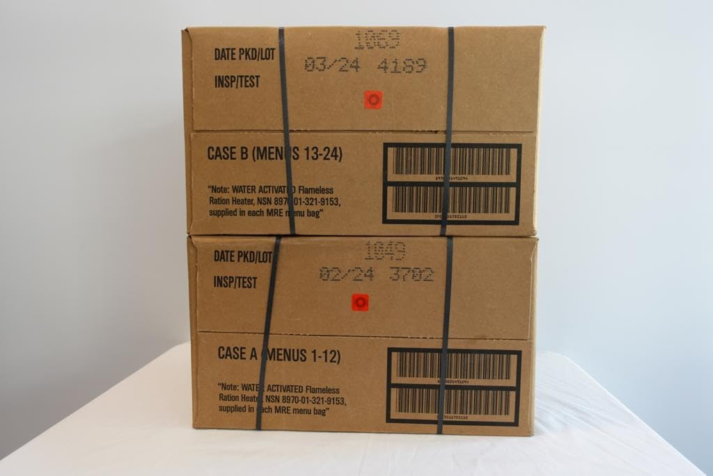 Food Dude 82nd MRE Surplus 2024 Inspection US Meals Ready to Eat Military MRE with Heater Box of MRE Meals Full Meal 12 MRE Pack