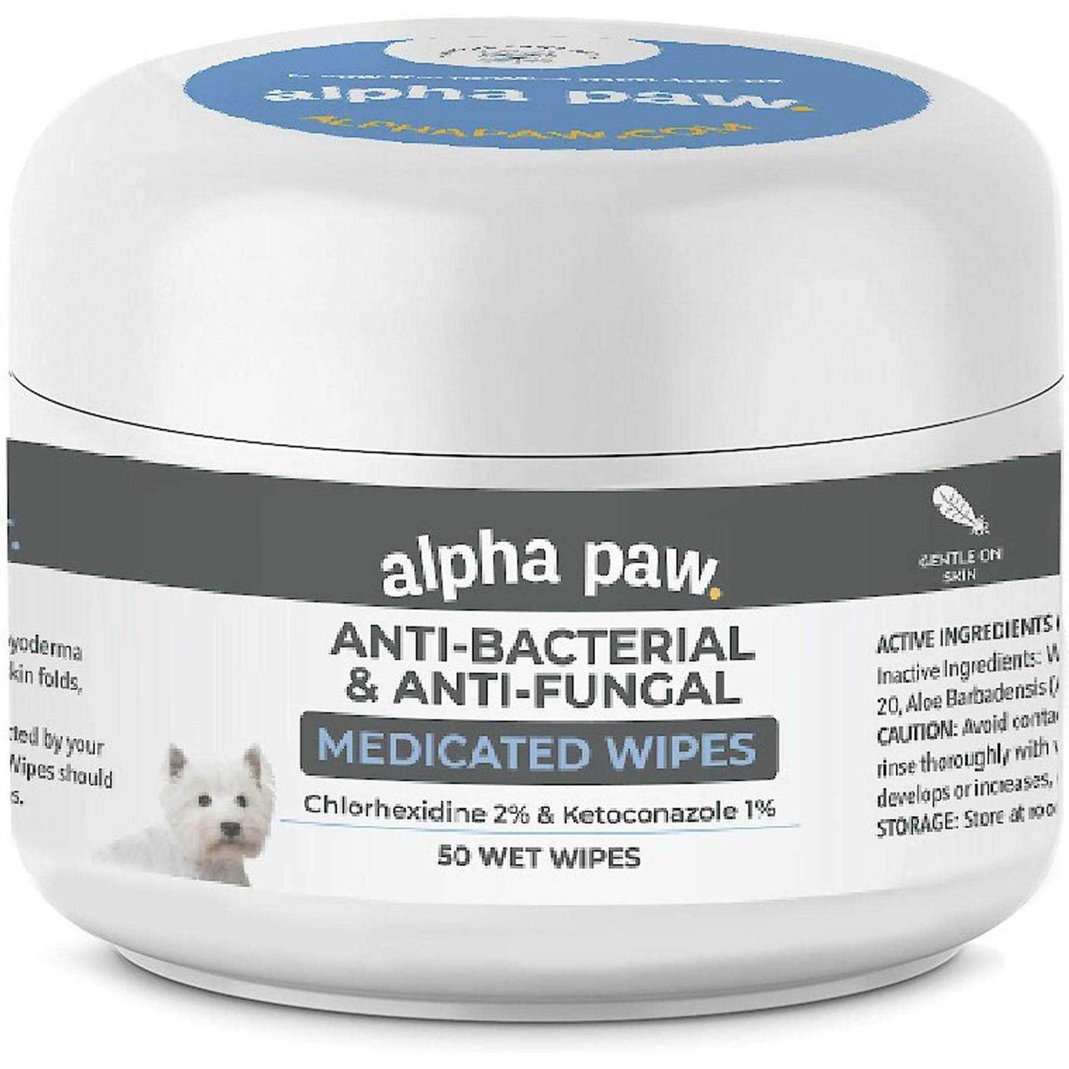Alpha Paw Antibacterial & Antifungal Medicated Wipes - Pet Supplies online store