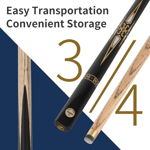 57-inch Handmade Snooker Cue Stick with Extension, Durable Ash Wood Construction, Professional 18 oz Pool Cue, Ideal for Snooker and Billiards