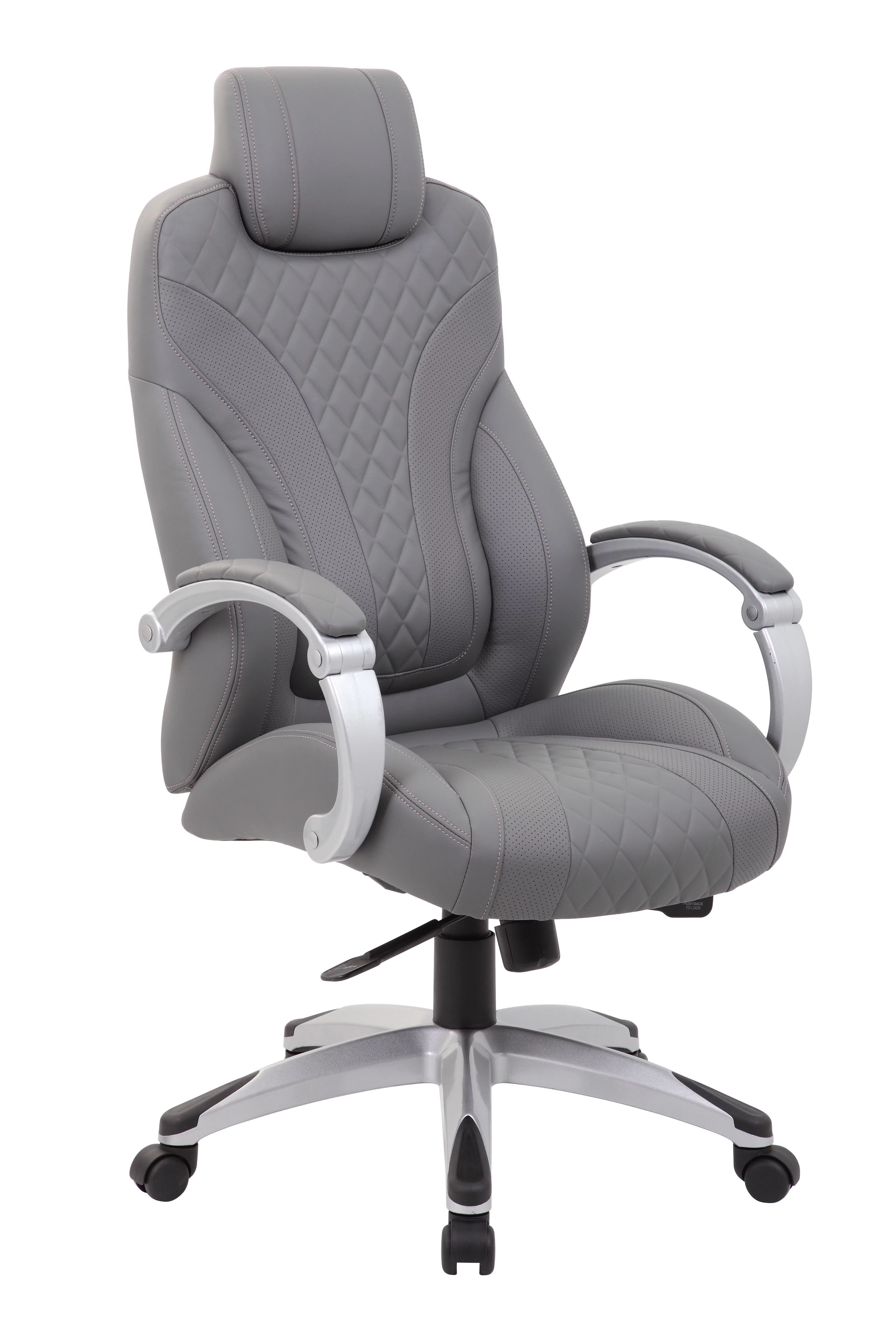 Boss Office & Home X-Series Transitional Grey Executive Hinged Arm Chair