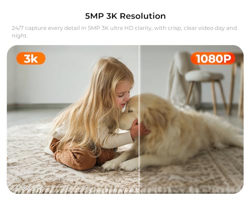 3K Pan/Tilt Indoor Camera for Home Security, 360° Dog Camera w/Motion Detection, Google TV, No monthly fees, 2.4G/5G, Night Vision, 2-Way Audio, Auto Tracking, Wireless Cameras for Baby/Pet Monitoring