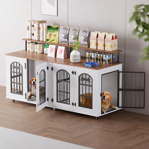 Double Dog Crate Furniture for 2 Dogs, 63
