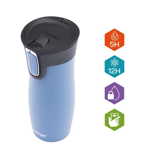 Contigo West Loop Autoseal Travel Mug, Stainless Steel Thermal Mug, Vacuum Flask, Leakproof Tumbler, Coffee Mug with BPA-Free Easy-Clean Lid