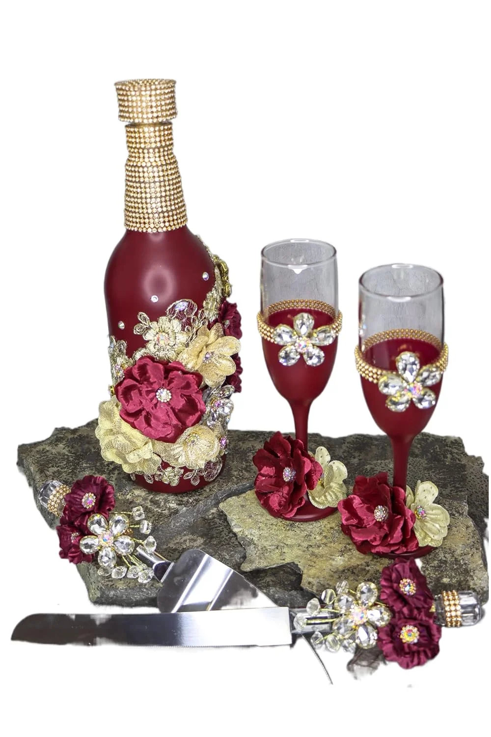 Champagne Glasses Set Toasting Set For Quinceanera Sweet Sixteen Toasting Set SBD68 (Lila Silver)
