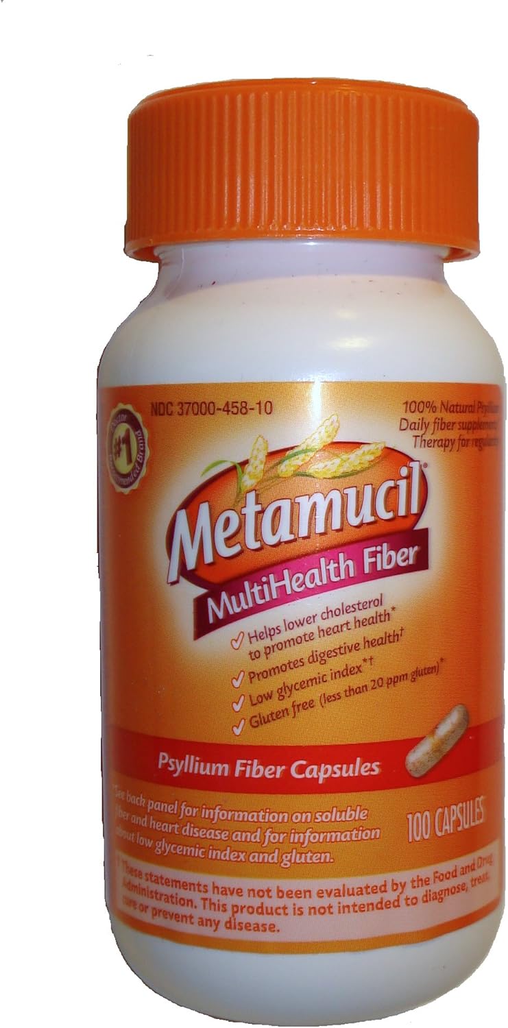 Metamucil Digestive & Heart Health Fiber Caps, 100 ct