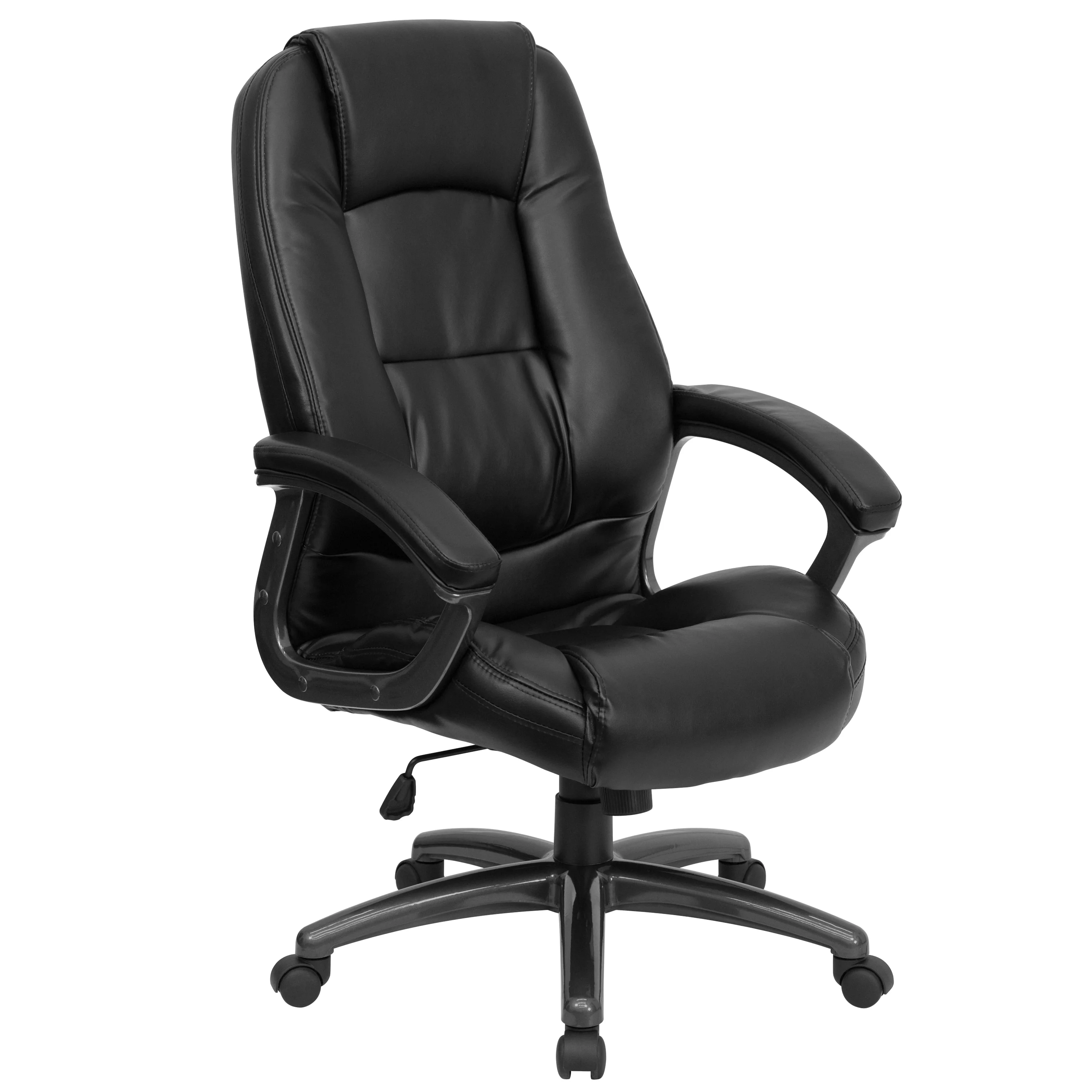 A Line Furniture Neser Black Leather Executive Adjustable Swivel Office Chair