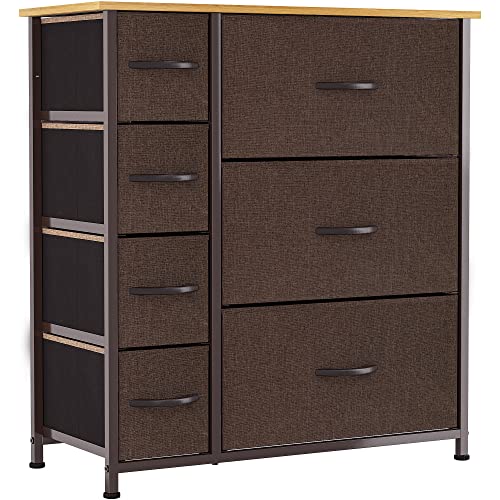 YITAHOME Dresser with 7 Drawers & 5 Drawer Dresser - Fabric Storage Tower, Organizer Unit for Bedroom, Living Room, Hallway, Closets & Nursery - Sturdy Steel Frame, Wooden Top & Easy Pull Fabric Bins