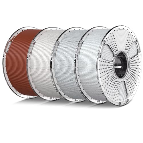 SUNLU Real Wood Fiber PLA Filament, Neatly Wound 1.75mm Dimensional Accuracy +/- 0.03mm, Fit Most FDM 3D Printers, 4kg in Total, 1kg per Spool, 4 Pack,（Wood+Fiber Cherry+Fiber Maple+Fiber Walnut）