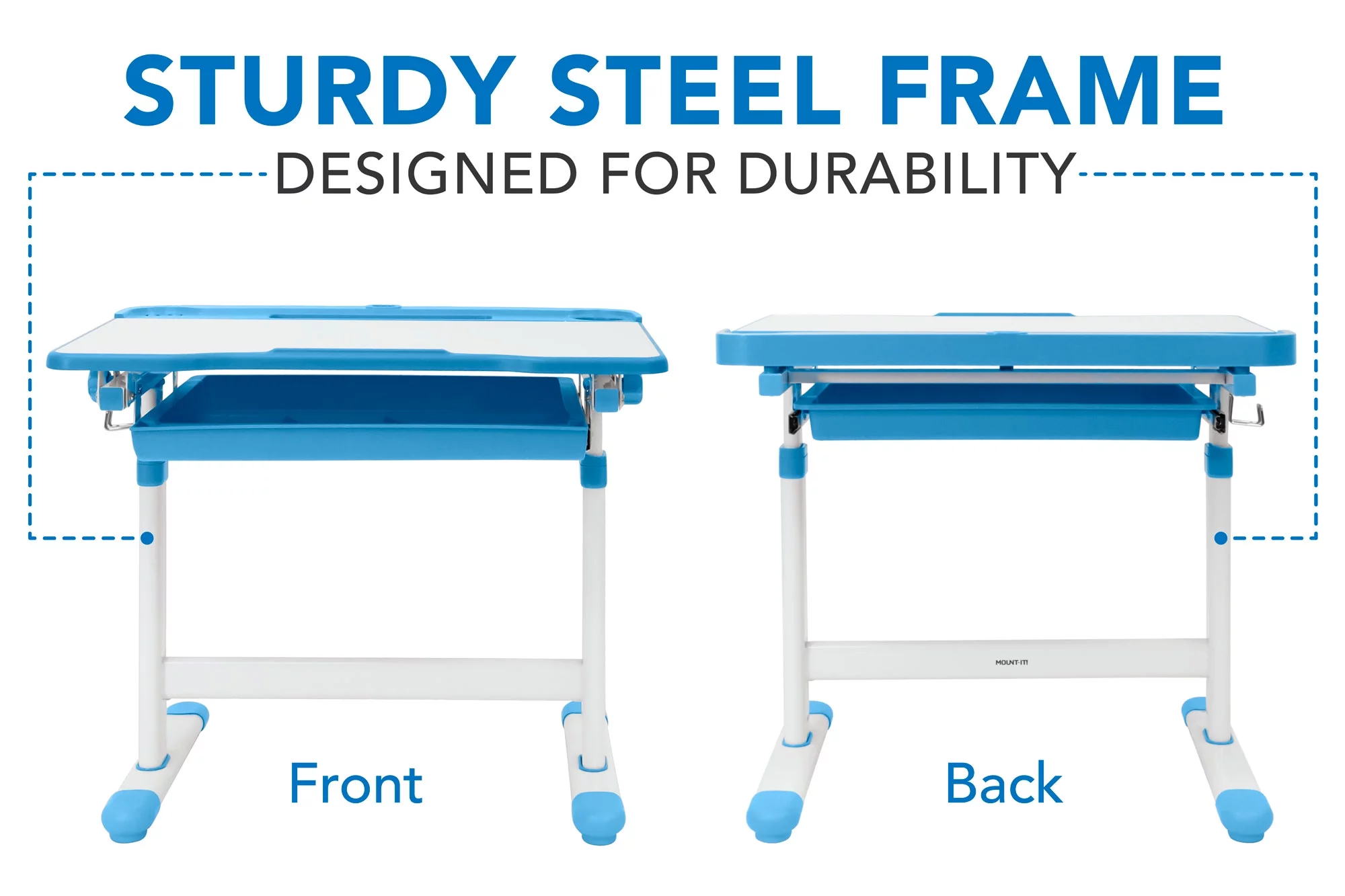 Mount-It! Kids Desk and Chair Set, Blue