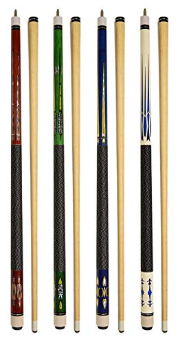 Set of 4 Pool Cues New 58
