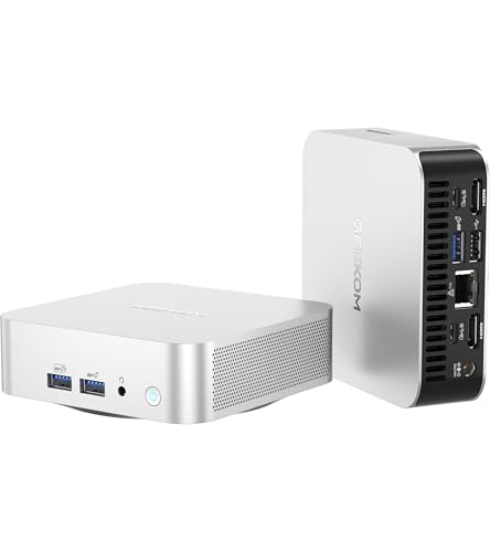 GEEKOM A8 Mini PC, AMD Ryzen 7 8745HS, 32GB DDR5 5600MHz 1TB PCIe 4.0 NVMe SSD, Windows 11 Pro Desktop Computer for Home&Business, Radeon 780M, USB4, 8K UHD, 4 Display | WiFi 6E, BT5.2, 2.5G LAN