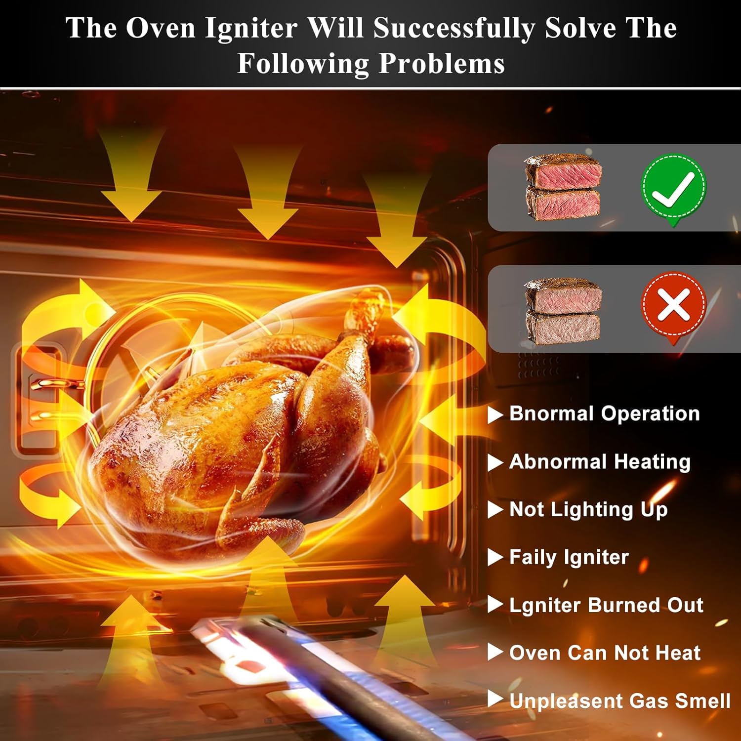 WB13K21 Gas Range Oven Flat Igniter with Connector Plug, Oven Igniter for GE Hotpoint Kenmore Gas Stove, Replaceable Norton-501a AP2020569 PS231280 WB13T10045