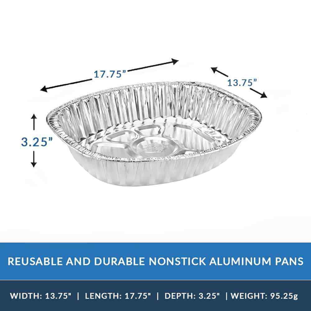 40 Disposable Roasting Pan Non Stick Aluminum Roaster Pan Heavy-Duty, Oval Shape