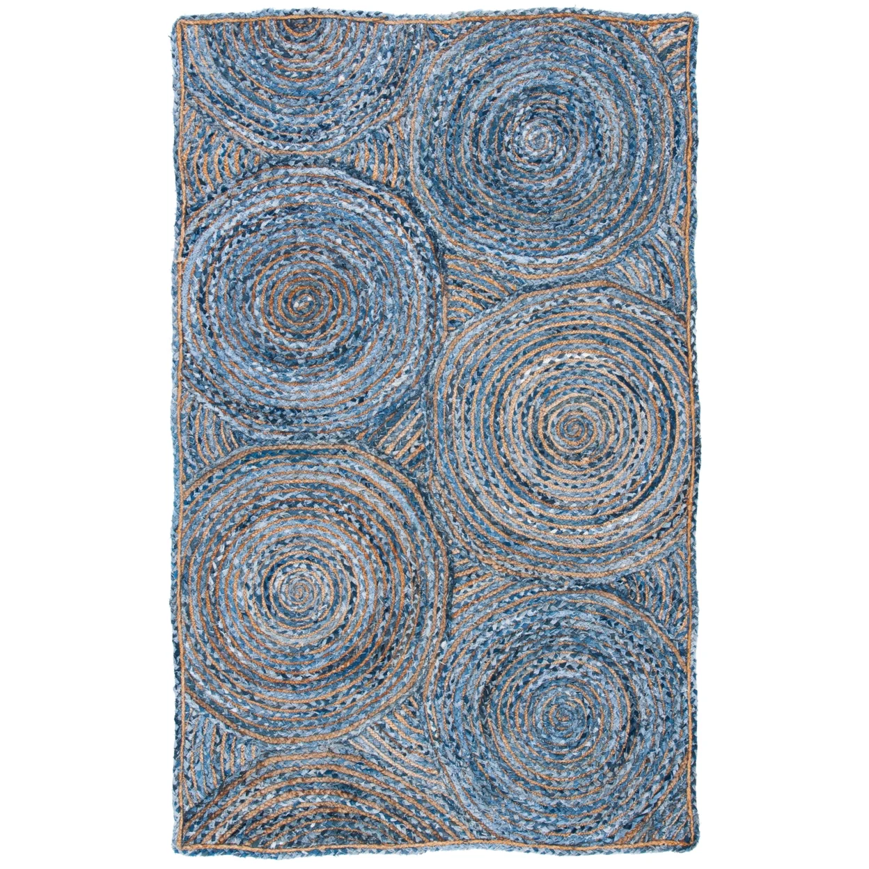 SAFAVIEH Cape Cod CAP203M Handwoven Blue / Natural Rug