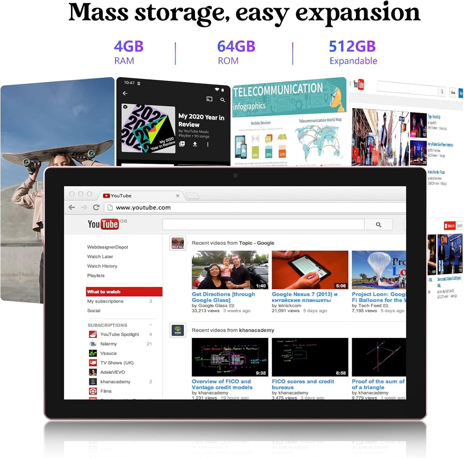 Tablet 10 Inch Android 13 Tablets 2 in 1 Tablet With Keyboard 64GB+8GB RAM 10.1