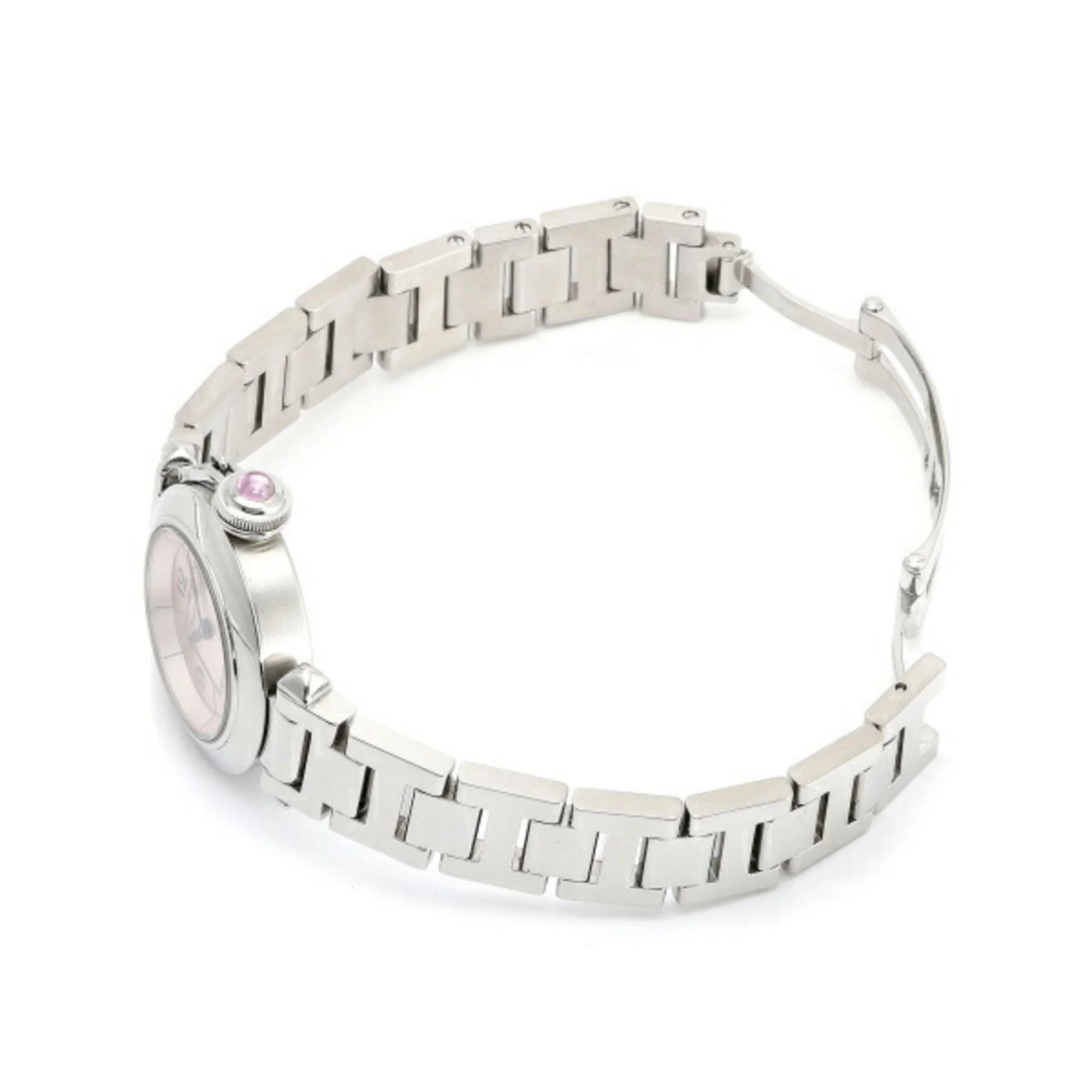 Pre-Owned Cartier Pasha Miss W3140008 Pink Dial Watch Ladies (Good)