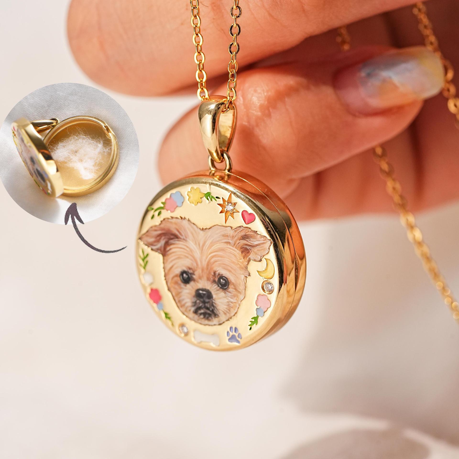 Gold Plated Dog Locket Necklace