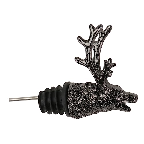 TIDTALEO Deer Head Elk Head Wine Pourer Stags Decorative Wine Pourer and Stopper Reusable Pourer Elk Pourer Aerator Metal Whiskey Stainless Steel Bottle Animal