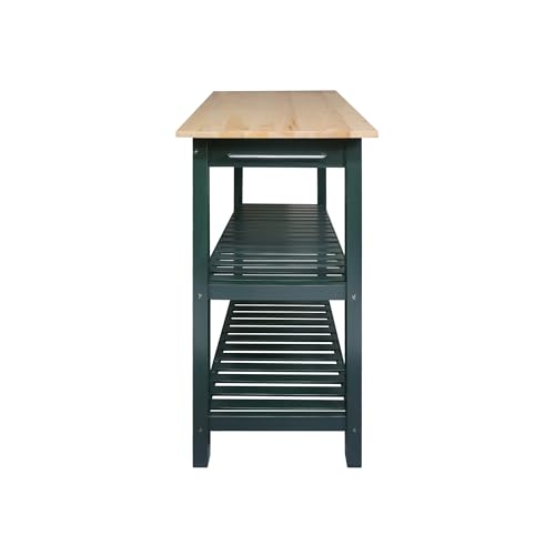 Casual Home Kitchen Island with Solid American Hardwood Top, Natural/White, 40