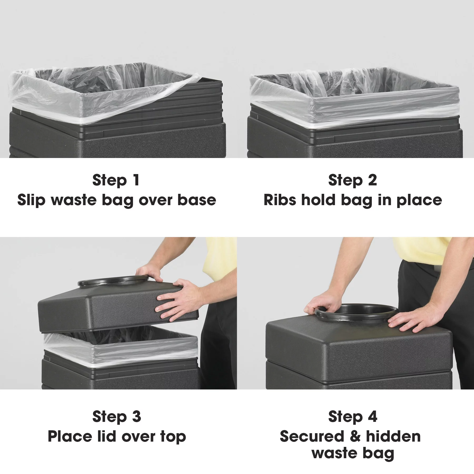 Canmeleon Recessed Panel Waste Receptacle, Ash Urn, Side Open, 38-Gallon