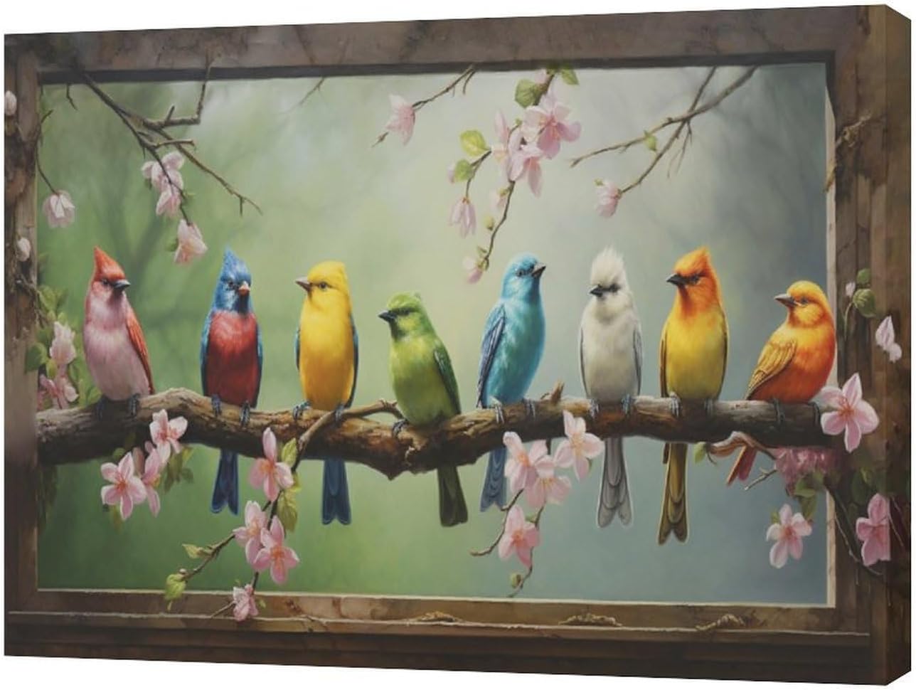 Yudchen Hummingbirds Wall Art Farmhouse Birds Canvas Wall Decor Rustic Floral Bird Pictures Painting Country Flowers Artwork Framed for Kitchen Bedroom Bathroom Living Room 16