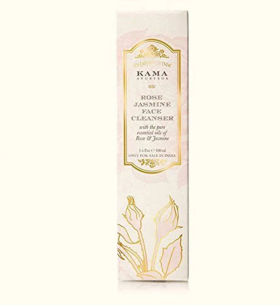 Kama Ayurveda Rose and Jasmine Face Cleanser with the Pure Essential Oils of Rose and Jasmine, 100ml