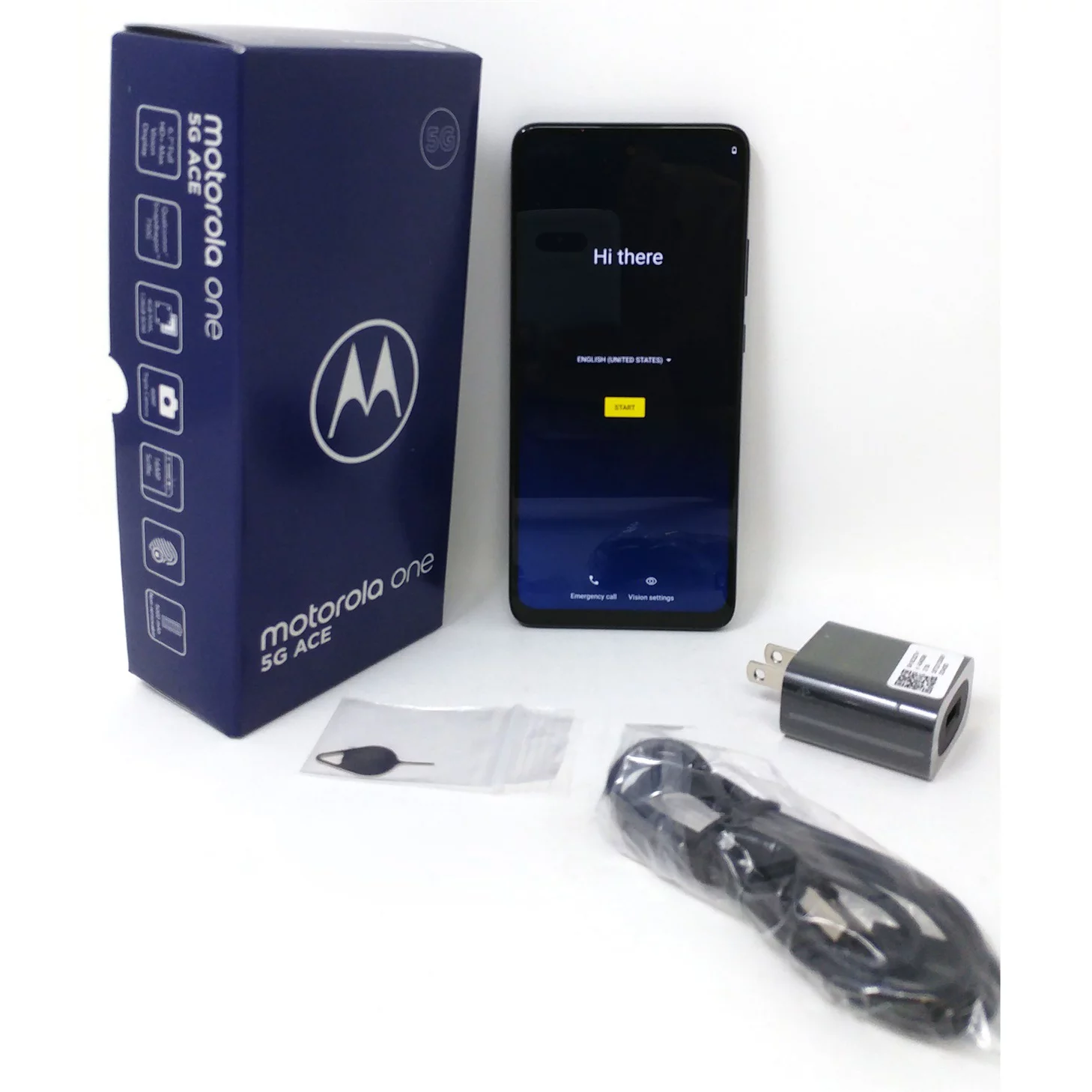 OB Motorola Moto One 5G Ace 64GB GSM Unlocked XT2113-5 Cell Phone Volcanic Gray