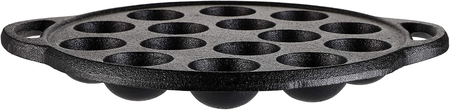 WUWEOT Non-Stick Aebleskiver Pan, Pre-Seasoned Cast Iron Pancake Octopus Ball Grill, 1.5