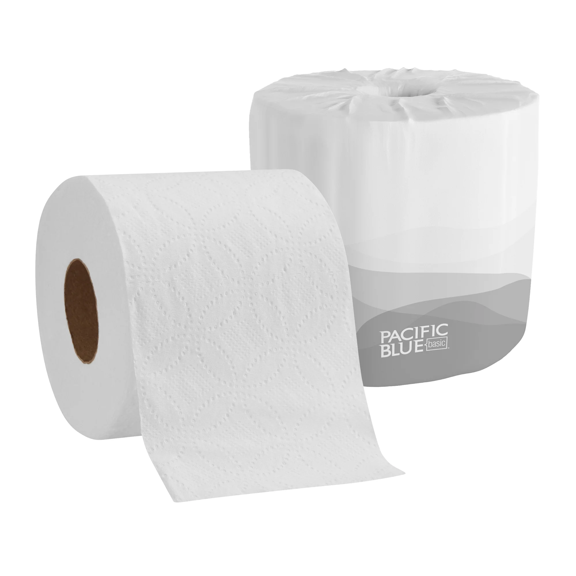 Georgia Pacific Professional Pacific Blue Basic Bathroom Tissue, Septic Safe, 2-Ply, White, 550 Sheets/Roll, 80 Rolls/Carton -GPC1988001